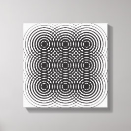 抽象芸術幾何学白黒デザイン キャンバスプリント