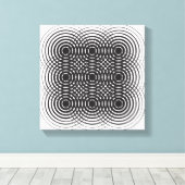 抽象芸術幾何学白黒デザイン キャンバスプリント (インサイチュ (ウッドフロア))