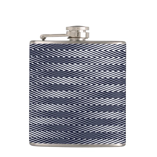 抽象芸術幾何学白黒パターモダンン フラスク (正面)