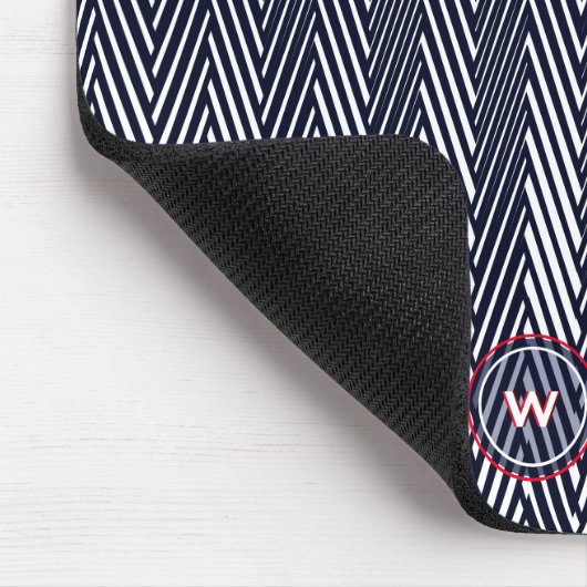 抽象芸術幾何学白黒モノグラストライプム マウスパッド (コーナー)