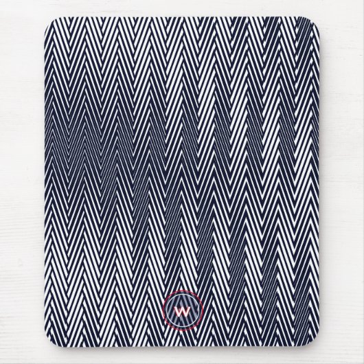 抽象芸術幾何学白黒モノグラストライプム マウスパッド (正面)