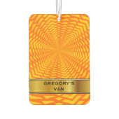 抽象芸術幾何学的な太陽のようなパターンと名前をカスタムする カーエアーフレッシュナー (裏面)