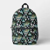 抽象芸術幾何学的な手のひら模様 プリントバックパック (正面)