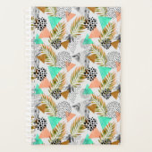 抽象芸術幾何学的な熱帯葉の模様 プランナー手帳 (正面)