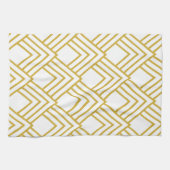 抽象芸術幾何学的な白と金ゴールドのキッチンタオル キッチンタオル (横)