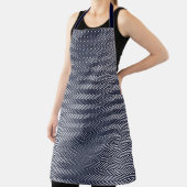 抽象芸術幾何学的な白黒ストライプのトリップ(幻覚体験)のような文字 エプロン (インサイチュ)