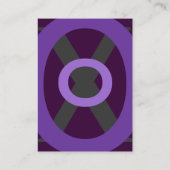 抽象芸術幾何学的な紫色の灰色の円 名刺 (裏面)