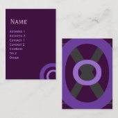 抽象芸術幾何学的な紫色の灰色の円 名刺 (正面/裏面)