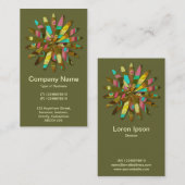 抽象芸術幾何学的な花02 名刺 (正面/裏面)