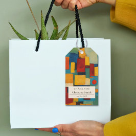 抽象芸術幾何学的な退職パーティーありがとう ギフトタグ