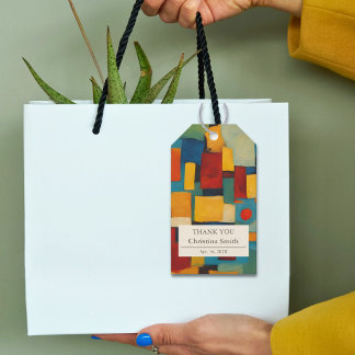 抽象芸術幾何学的な退職パーティーありがとう ギフトタグ