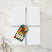 抽象芸術幾何学的な退職パーティーありがとう ギフトタグ (より糸付き)