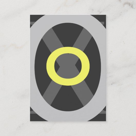 抽象芸術幾何学的な青い灰色の黄色い円 名刺 (裏面)