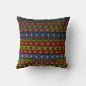 抽象芸術幾何学的アフリカのモロッコナバホフォーク クッション (裏面)