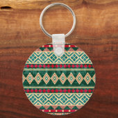 抽象芸術幾何学的アフリカスタイルパターン キーホルダー (裏面)