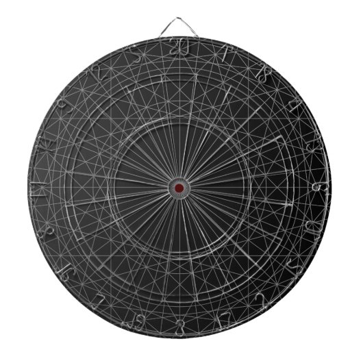抽象芸術幾何学的アートサークルブラッククリエイティブギフト ダーツボード (正面)