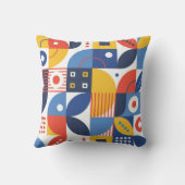抽象芸術幾何学的アートパターンカラフル クッション (裏面)