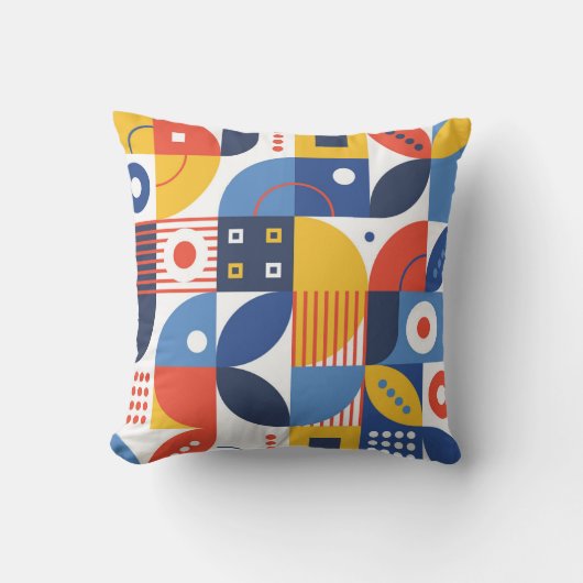 抽象芸術幾何学的アートパターンカラフル クッション (正面)