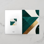 抽象芸術幾何学的アートモダンポスターミニマル 箔グリーティングカード (外側レイダウン)