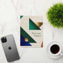 抽象芸術幾何学的アートモダンポスターミニマル 箔グリーティングカード