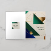 抽象芸術幾何学的アートモダンポスターミニマル 箔グリーティングカード (外側レイダウン)