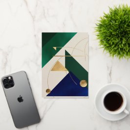 抽象芸術幾何学的アートモダンポスターミニマル 箔グリーティングカード