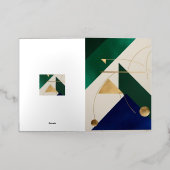 抽象芸術幾何学的アートモダンポスターミニマル 箔グリーティングカード (外側レイダウン)