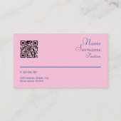 抽象芸術幾何学的イエロー明るい赤紫色QR名刺 名刺 (裏面)