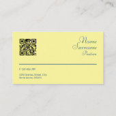 抽象芸術幾何学的イエロー明るい赤紫色QR名刺 名刺 (裏面)