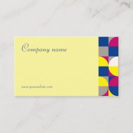抽象芸術幾何学的イエロー明るい赤紫色QR名刺 名刺