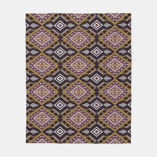 抽象芸術幾何学的エスニック、壁紙デザイン。 フリースブランケット (正面)
