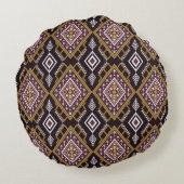 抽象芸術幾何学的エスニック、壁紙デザイン。 ラウンドクッション (裏面)