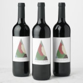 抽象芸術幾何学的クリスマスツリーワインラベル ワインラベル (ボトル)