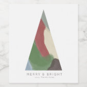 抽象芸術幾何学的クリスマスツリーワインラベル ワインラベル (シングルラベル)