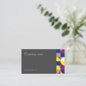 抽象芸術幾何学的グレー明るい赤紫色QR名刺 名刺 (スタンド正面)