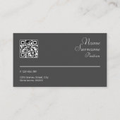 抽象芸術幾何学的グレー明るい赤紫色QR名刺 名刺 (裏面)