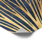 抽象芸術幾何学的ゴールデンラインウォールアートポスター ポスター (角)