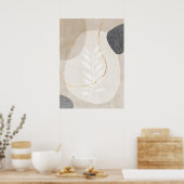 抽象芸術幾何学的ゴールデンラインウォールアートポスター ポスター (キッチン)