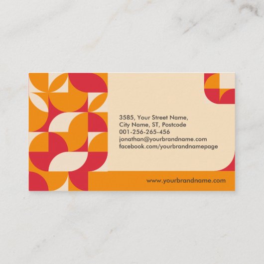 抽象芸術幾何学的シェイプズバウハウス 名刺 (裏面)