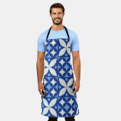 抽象芸術幾何学的シームレスパターン エプロン (着用した状態)