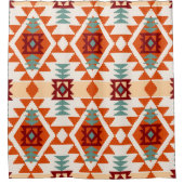 抽象芸術幾何学的シームレスパターン，先住民アメリカ シャワーカーテン (正面)