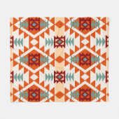 抽象芸術幾何学的シームレスパターン，先住民アメリカ フリースブランケット (正面(横))