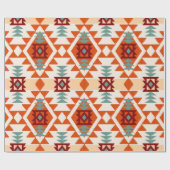 抽象芸術幾何学的シームレスパターン，先住民アメリカ ラッピングペーパー (フラット)