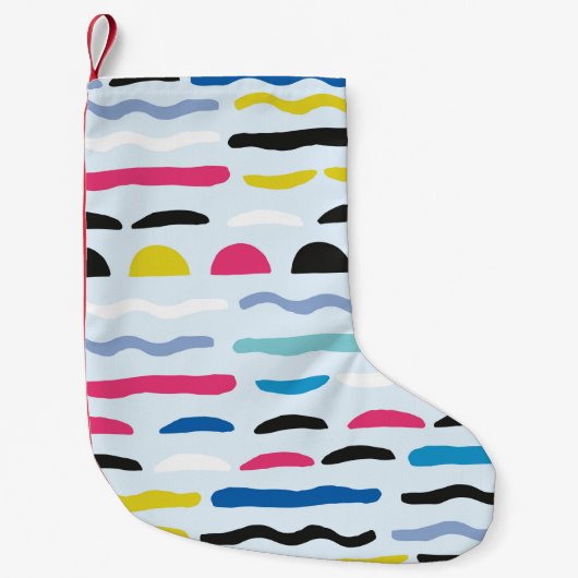 抽象芸術幾何学的シームレス装飾パターン  スモールクリスマスストッキング (正面)