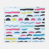 抽象芸術幾何学的シームレス装飾パターン。 フリースブランケット (正面(横))