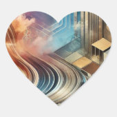 抽象芸術幾何学的ステッカー ハートシール (正面)