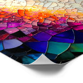 抽象芸術幾何学的ステンドグラス ポスター (角)