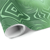 抽象芸術幾何学的スワールグリーンパターン ラッピングペーパー (ロールコーナー)