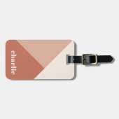 抽象芸術幾何学的テラコッタシェード名前をカスタムする ラゲッジタグ (正面横)