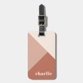 抽象芸術幾何学的テラコッタシェード名前をカスタムする ラゲッジタグ (正面縦)